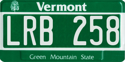 VT license plate LRB258