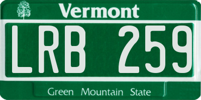 VT license plate LRB259