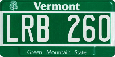 VT license plate LRB260