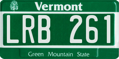 VT license plate LRB261