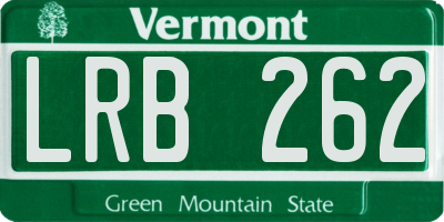 VT license plate LRB262