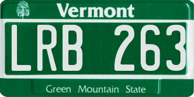 VT license plate LRB263