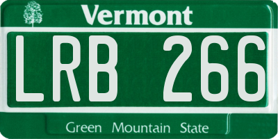 VT license plate LRB266
