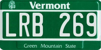 VT license plate LRB269