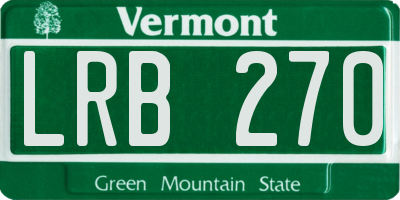 VT license plate LRB270