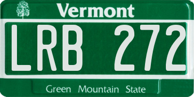 VT license plate LRB272