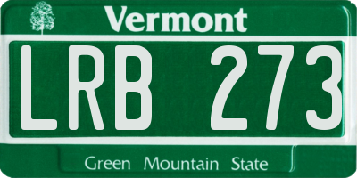 VT license plate LRB273