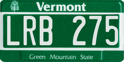 VT license plate LRB275