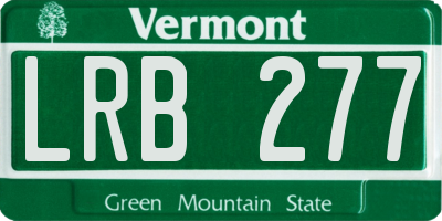 VT license plate LRB277