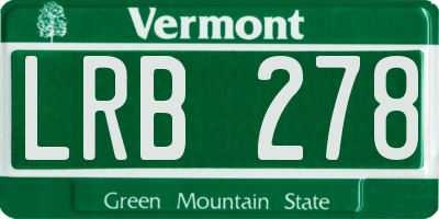 VT license plate LRB278