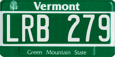 VT license plate LRB279