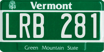 VT license plate LRB281