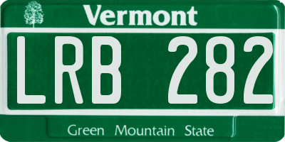 VT license plate LRB282