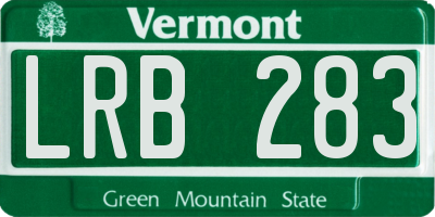 VT license plate LRB283