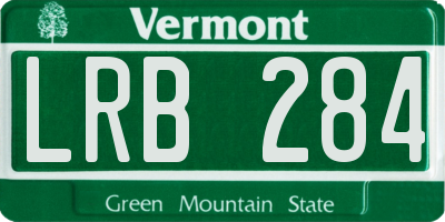 VT license plate LRB284