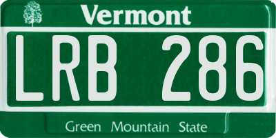 VT license plate LRB286