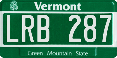 VT license plate LRB287