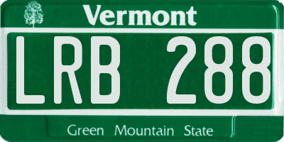 VT license plate LRB288