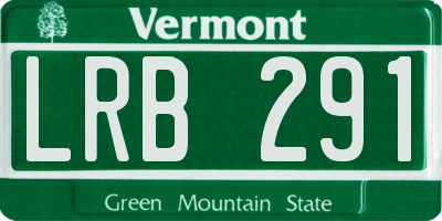 VT license plate LRB291