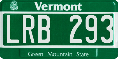 VT license plate LRB293