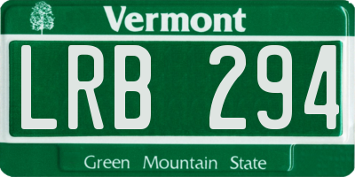 VT license plate LRB294