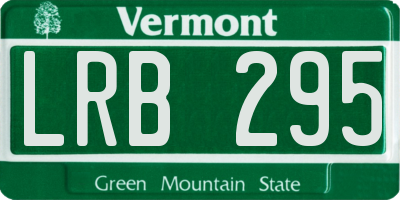 VT license plate LRB295