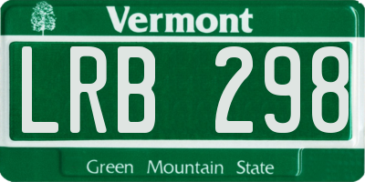VT license plate LRB298