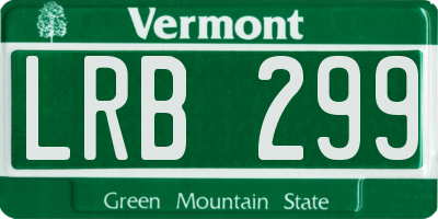 VT license plate LRB299