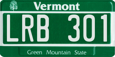 VT license plate LRB301