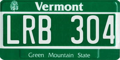 VT license plate LRB304