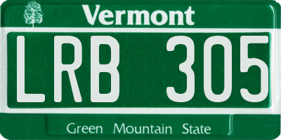 VT license plate LRB305