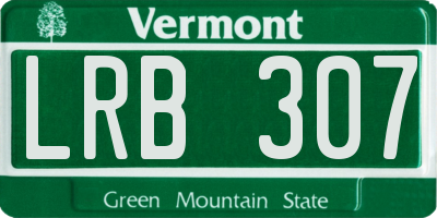 VT license plate LRB307