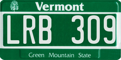 VT license plate LRB309