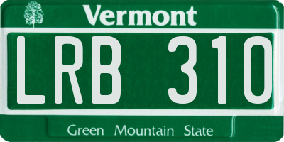 VT license plate LRB310