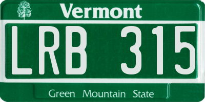 VT license plate LRB315