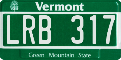 VT license plate LRB317