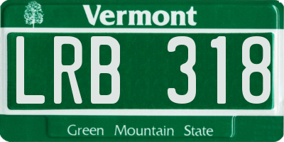 VT license plate LRB318