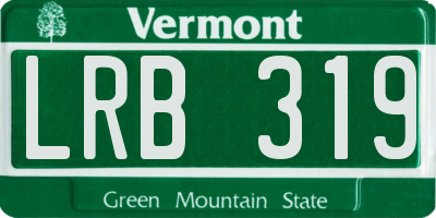 VT license plate LRB319