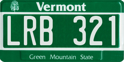VT license plate LRB321