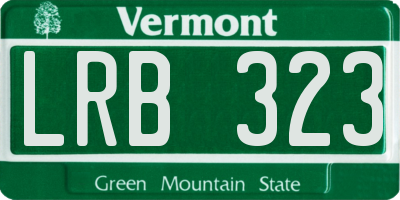 VT license plate LRB323