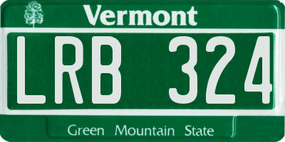 VT license plate LRB324