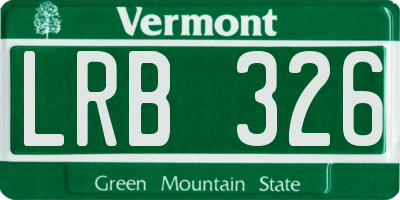 VT license plate LRB326