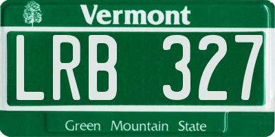 VT license plate LRB327