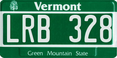 VT license plate LRB328