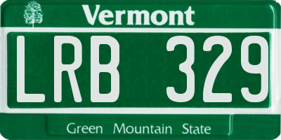 VT license plate LRB329