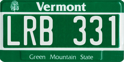 VT license plate LRB331