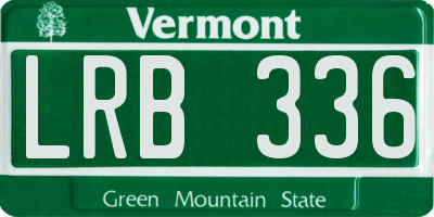 VT license plate LRB336