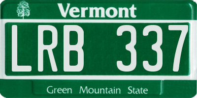 VT license plate LRB337