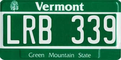 VT license plate LRB339
