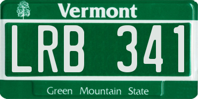 VT license plate LRB341